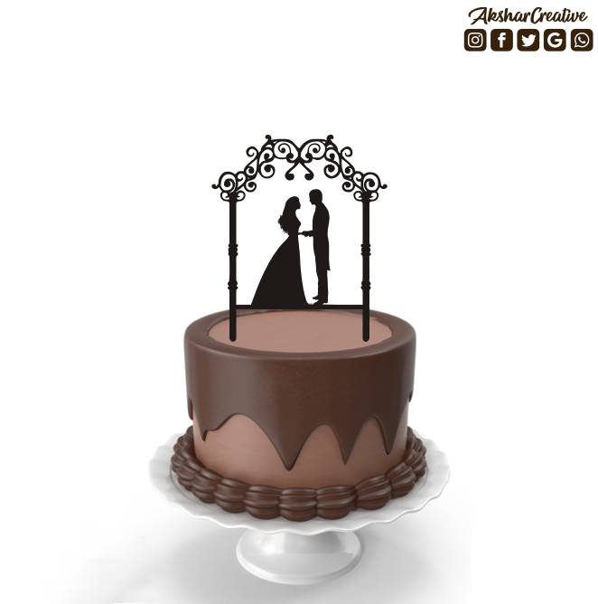 Romantic Wedding Couple Cake Topper
