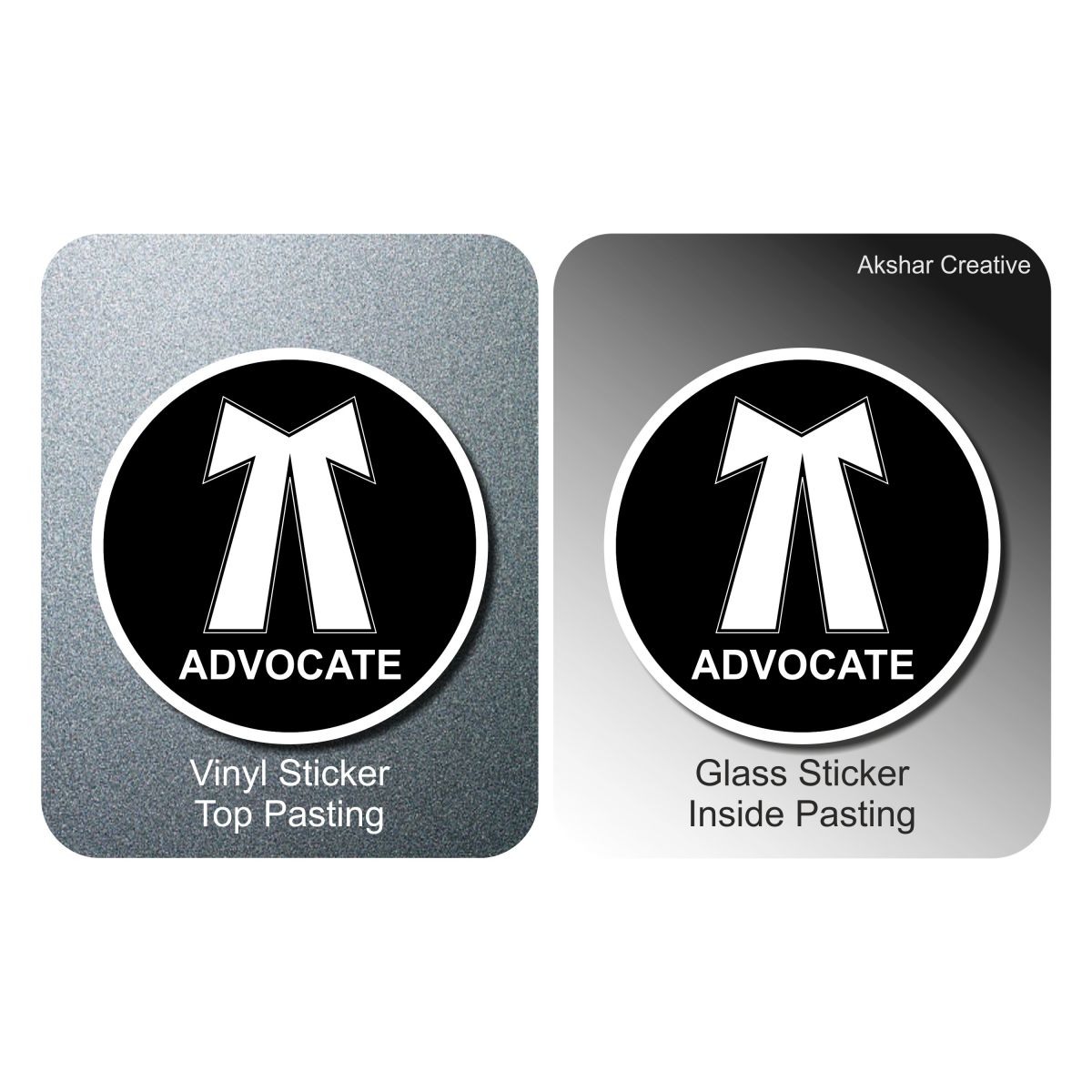 Advocate Sticker for Car and Bike – Round – Akshar Creative Enterprise